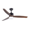 Quạt trần đèn 3 cánh Gỗ nguyên khối Gỗ óc chó - 132 cm