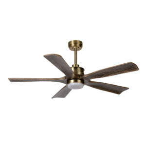 Quạt trần đèn 5 cánh Gỗ sồi già nguyên khối - 132cm