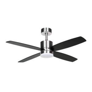 Quạt trần đèn 4 cánh Gỗ Polywood Đen mờ - 107cm