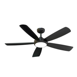 Quạt trần đèn 5 cánh Nhựa ABS Đen mờ - 132cm